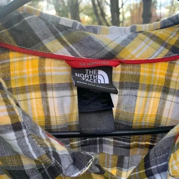 The North Face Button Up Shirt Mens Yellow Plaid - Picture 4 of 4